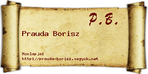 Prauda Borisz névjegykártya